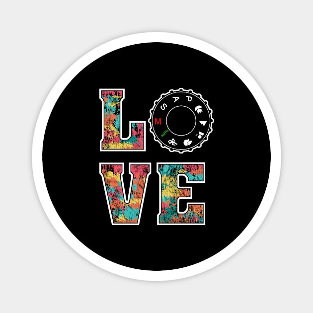 Love Retro Photography Art With Mode Selector Wheel Magnet by Cedinho